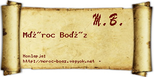 Móroc Boáz névjegykártya
